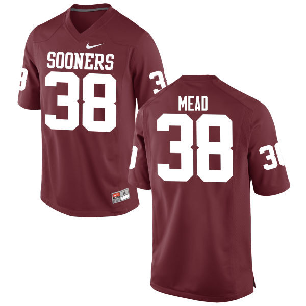 Men Oklahoma Sooners #38 Bryan Mead College Football Jerseys Game-Crimson - Click Image to Close